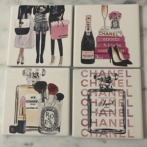 Set of 4 Assorted Coasters - Designer Inspired Art by Amanda Greenwood 🎁